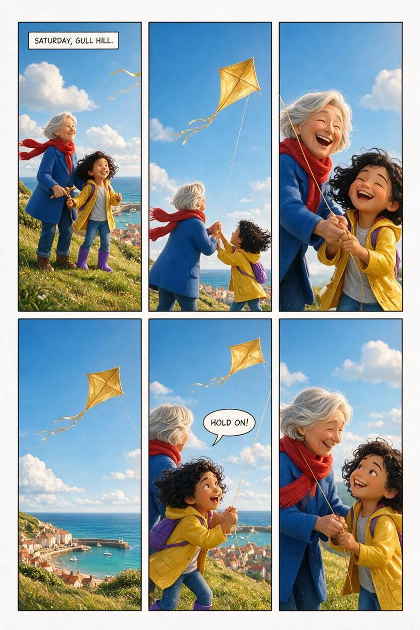 The kite story in the render look.